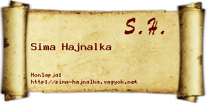 Sima Hajnalka névjegykártya