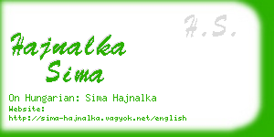 hajnalka sima business card